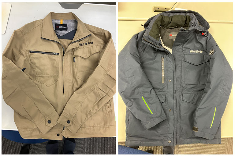 介福本舗の作業着とアウター